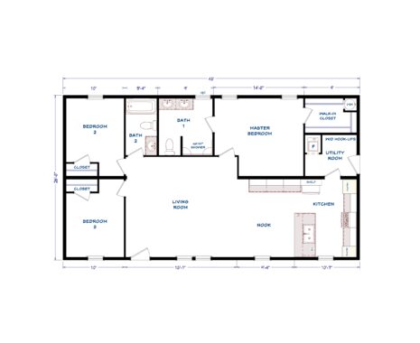 Addison, Double-Wide Manufactured Home, Floor Plan